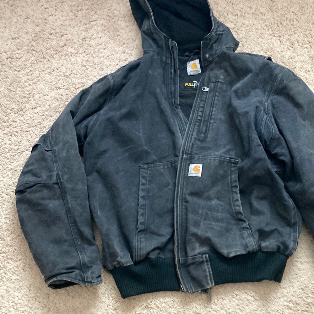 Hooded Carhartt Full T Swing Armstrong Duck Fleece Lined Heavy jacket